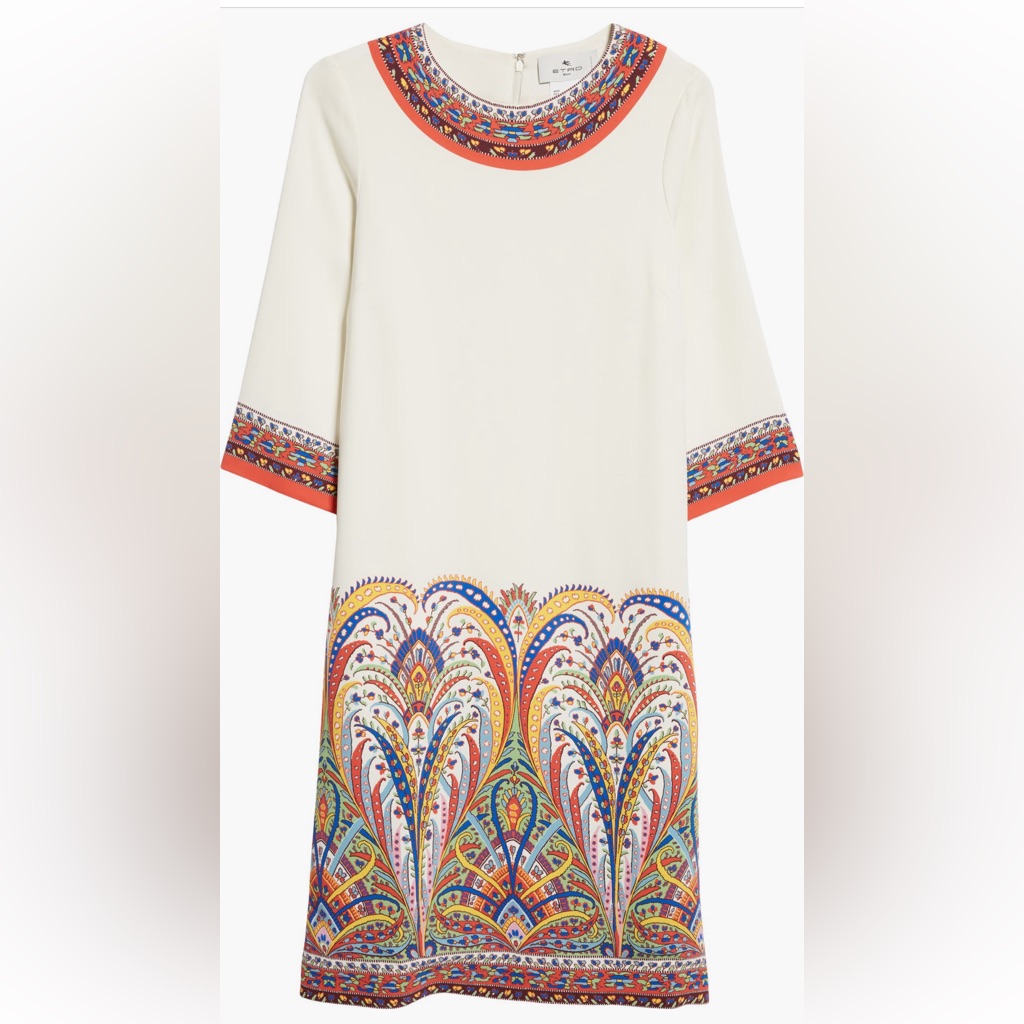 Etro Placed Paisley Dress Multicolor Size 8 44